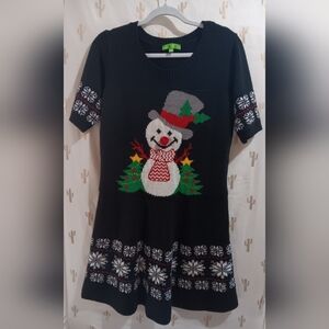 Snowman with Snowflakes Dress Size Large